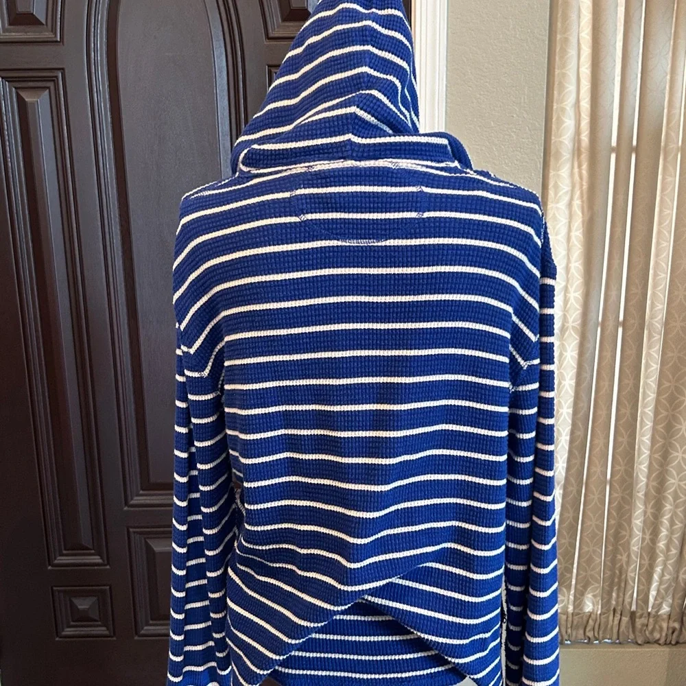 Polo Ralph Lauren Blue and White Striped Hooded Thermal